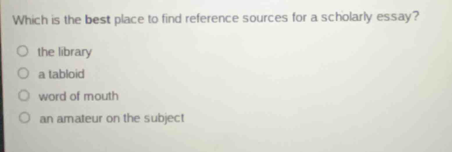 which is the best place to find reference sources for a scholarly essay…