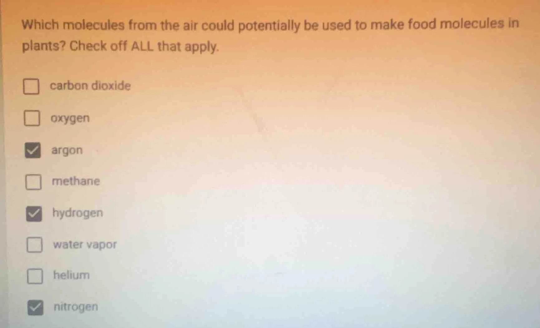 which molecules from the air could potentially be used to make food mol…