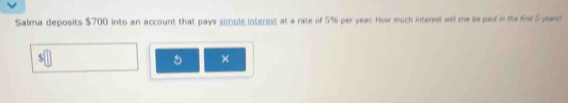 salma deposits $700 into an account that pays simple interest at a rate…
