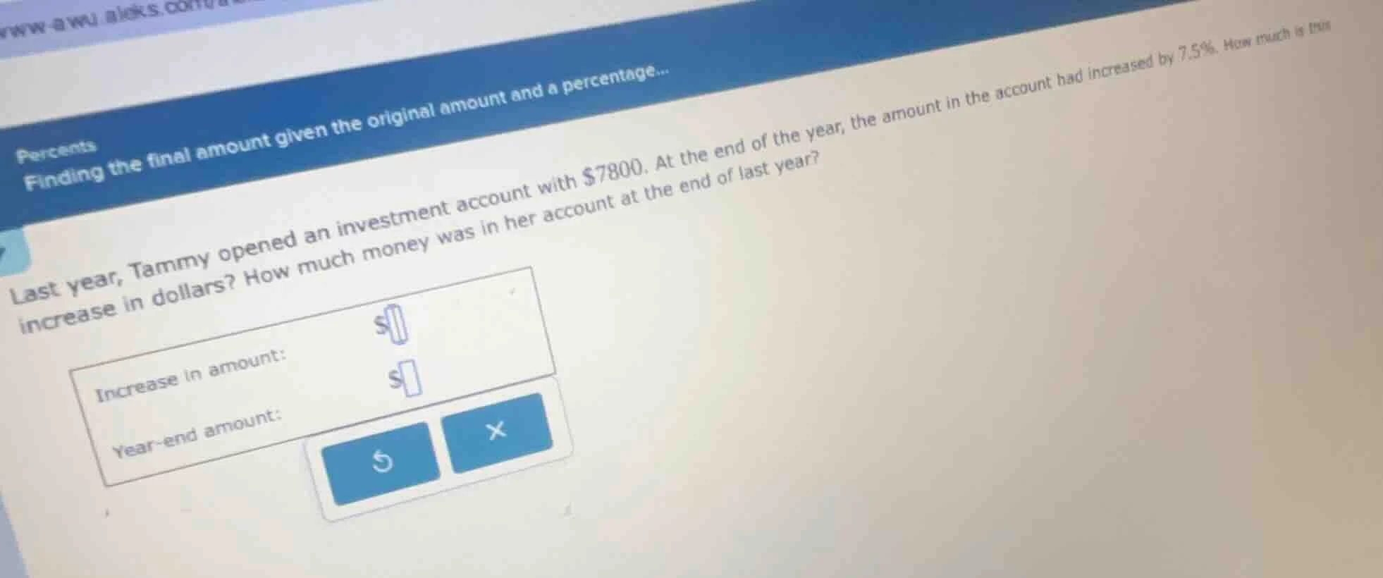 percents finding the final amount given the original amount and a perce…