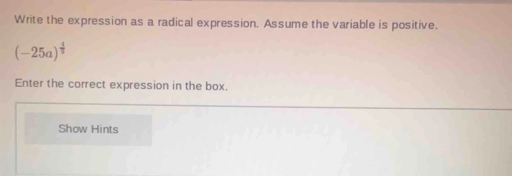 write the expression as a radical expression. assume the variable is po…