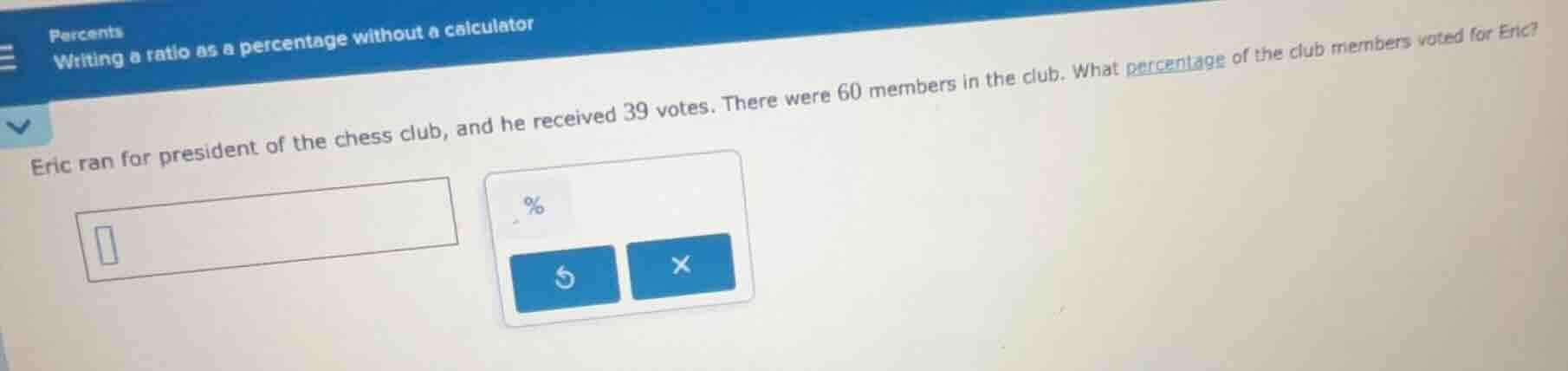 percents writing a ratio as a percentage without a calculator eric ran …