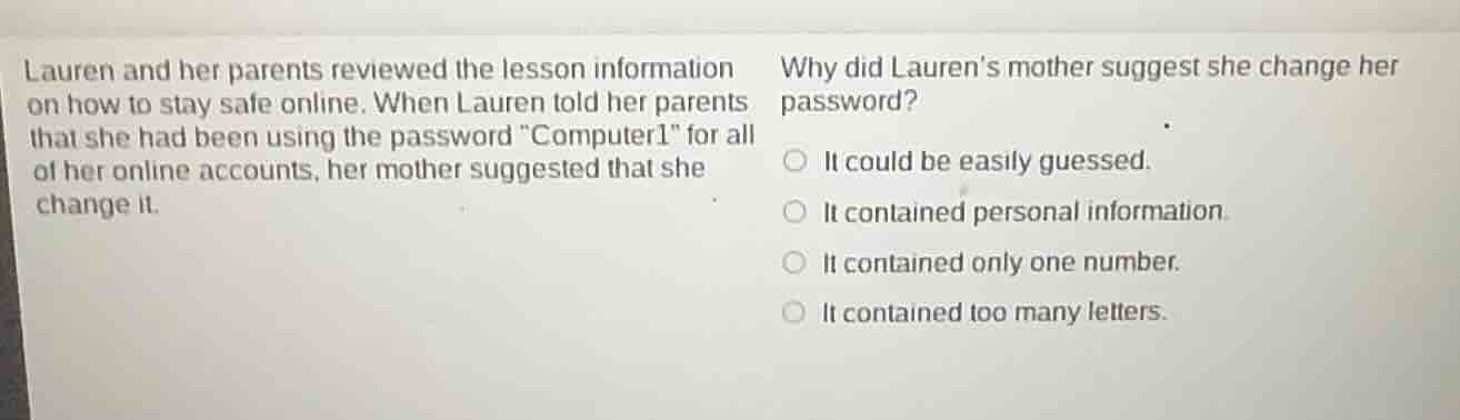 lauren and her parents reviewed the lesson information on how to stay s…