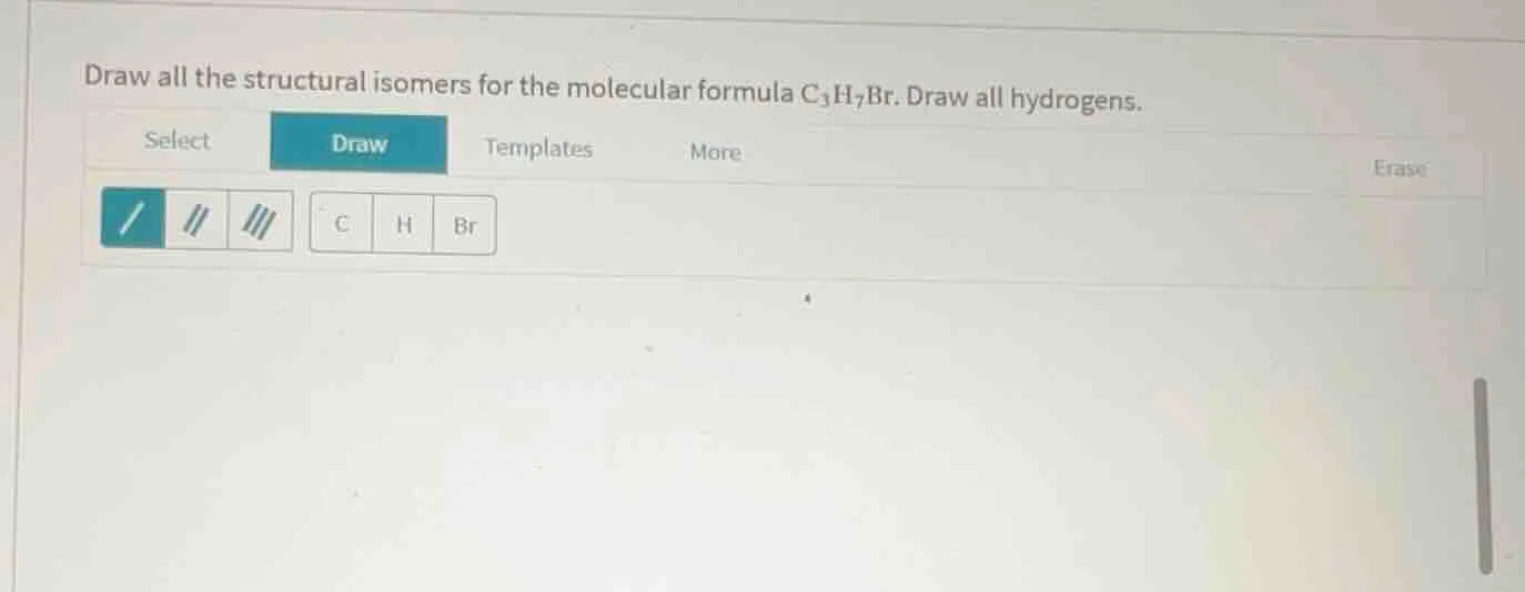 draw all the structural isomers for the molecular formula c₃h₇br. draw …
