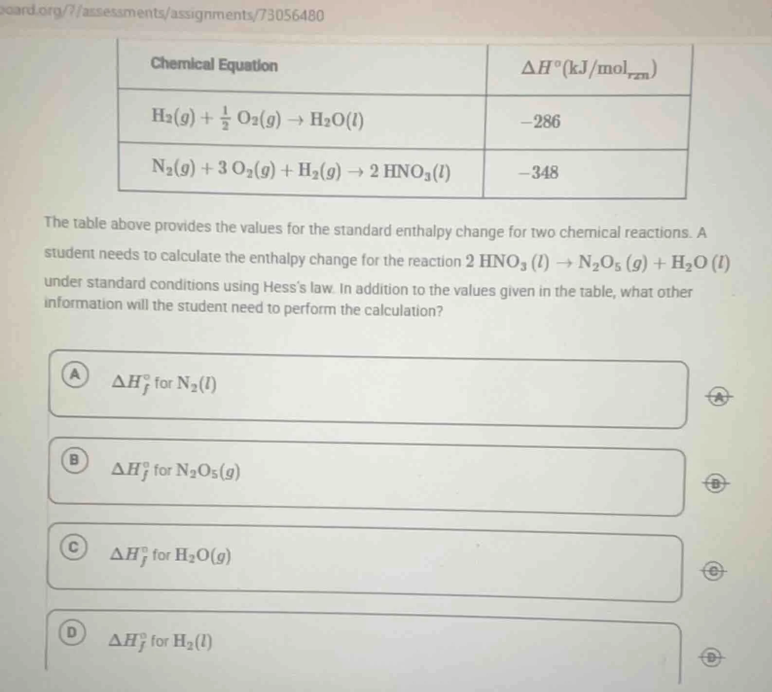 the table above provides the values for the standard enthalpy change fo…