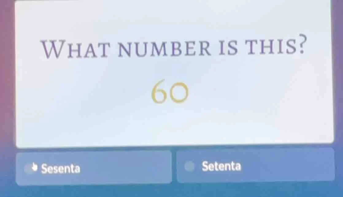 what number is this? 60 sesenta setenta