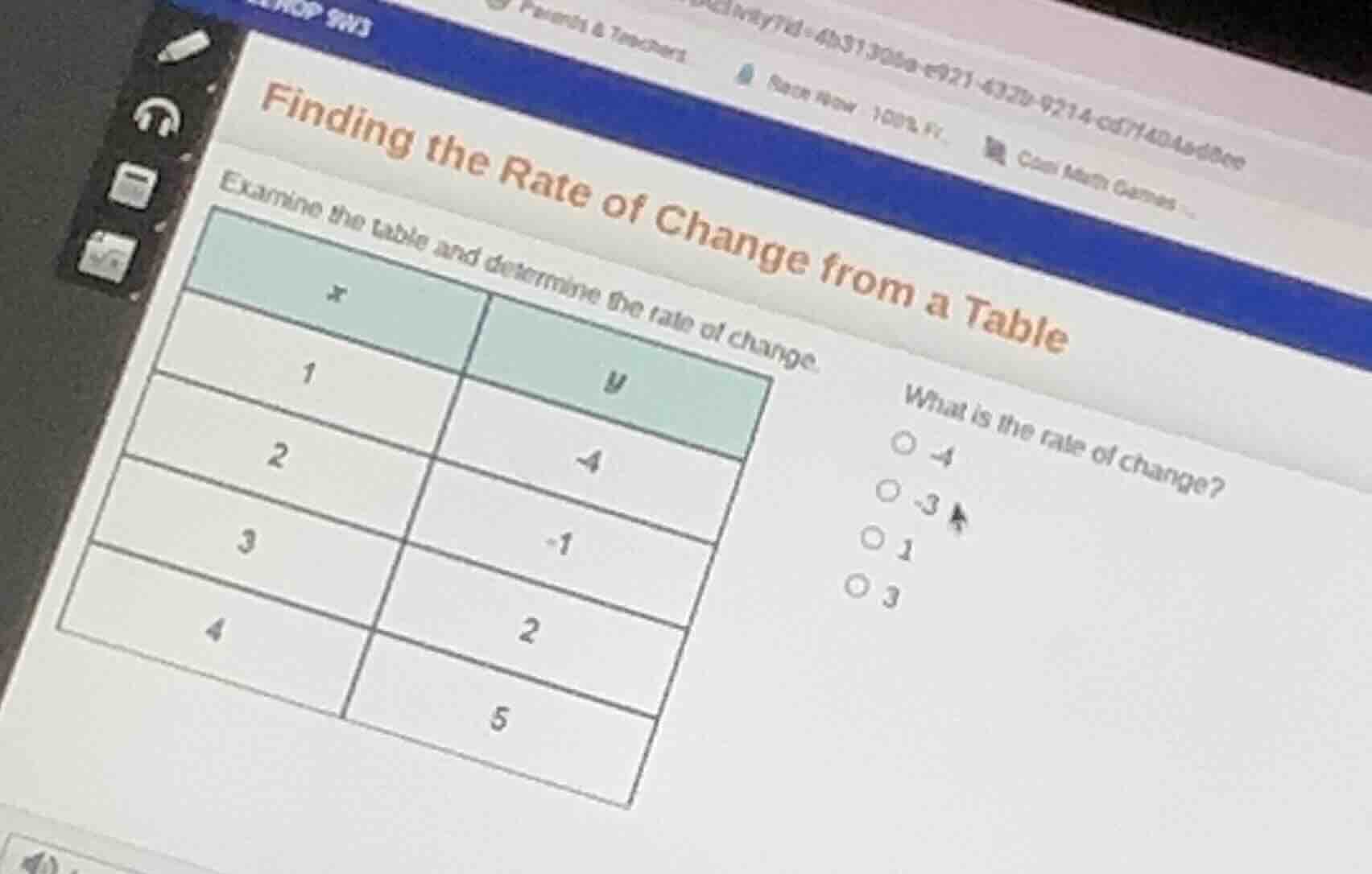 finding the rate of change from a table examine the table and determine…