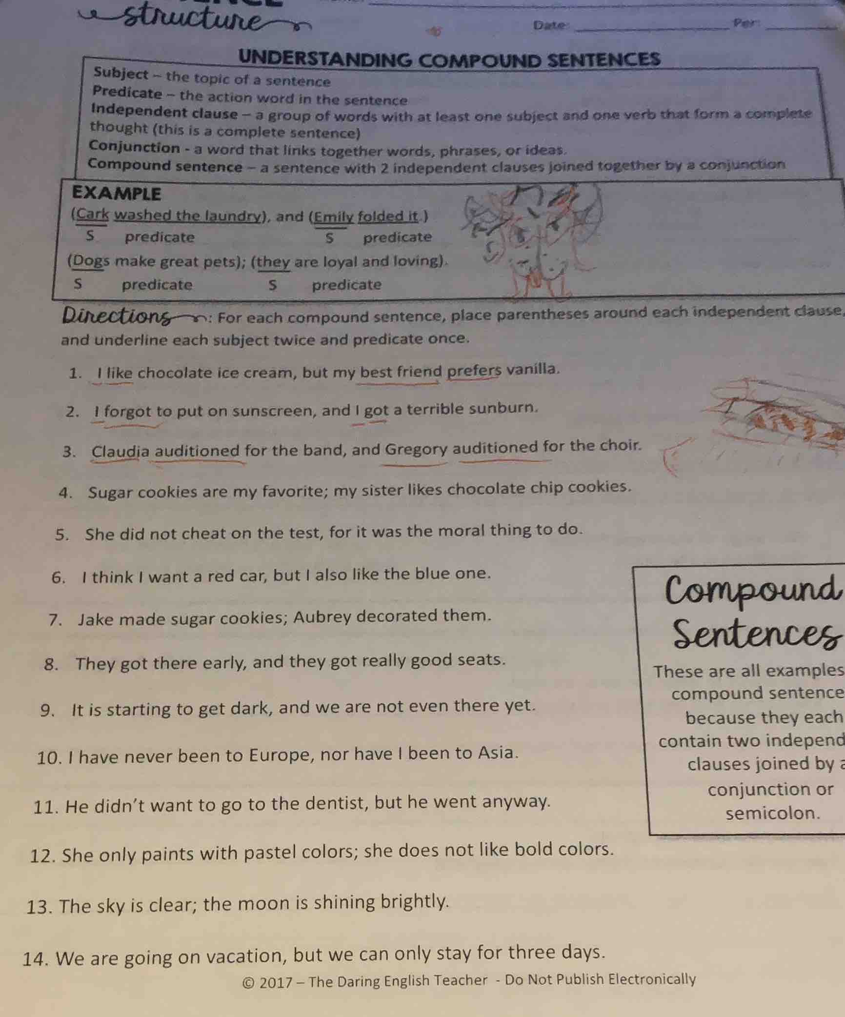 understanding compound sentences subject ~ the topic of a sentence pred…