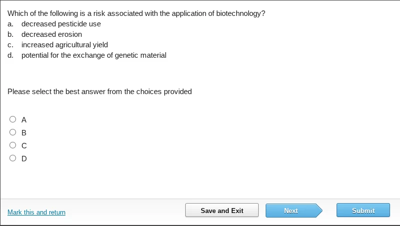 which of the following is a risk associated with the application of bio…