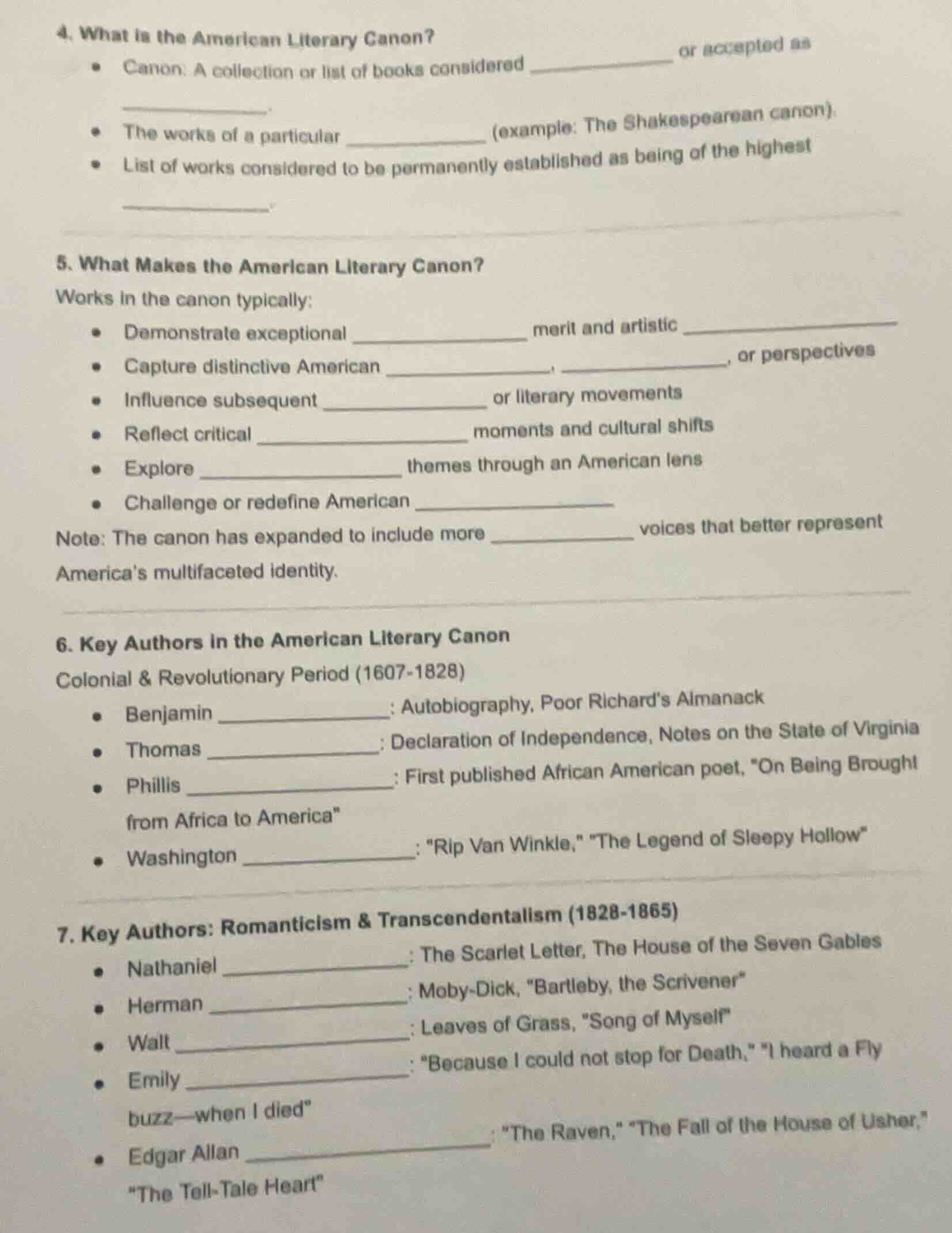 4. what is the american literary canon? - canon: a collection or list o…