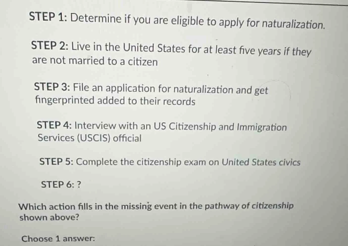 step 1: determine if you are eligible to apply for naturalization. step…