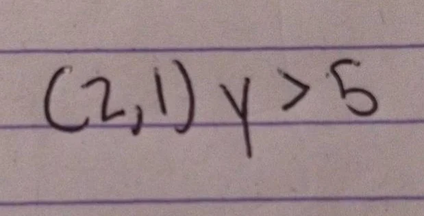 (2,1) y > 5