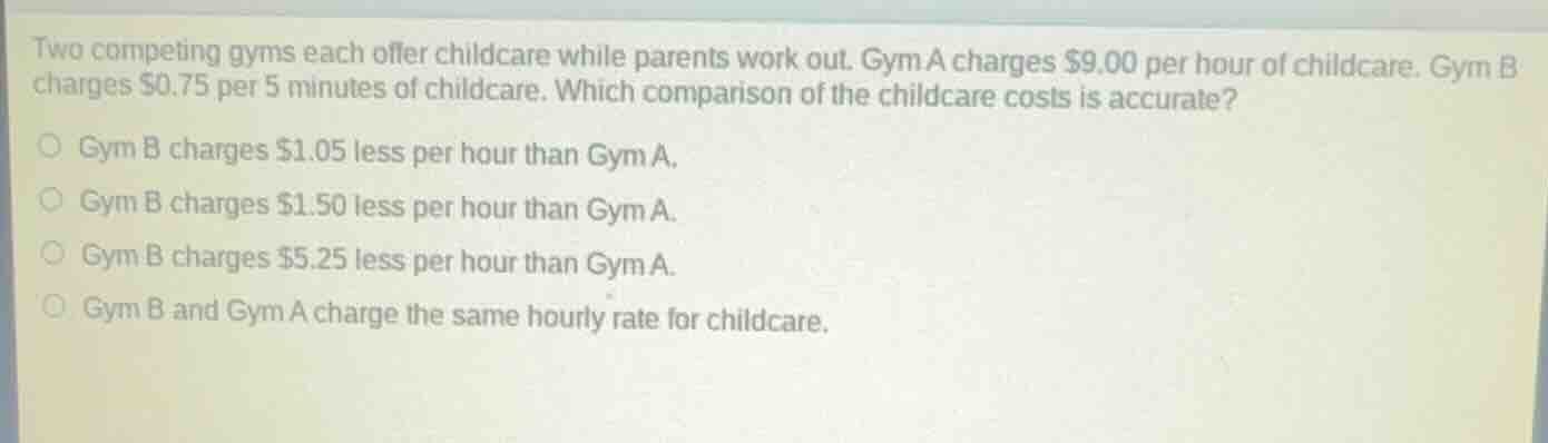 two competing gyms each offer childcare while parents work out. gym a c…