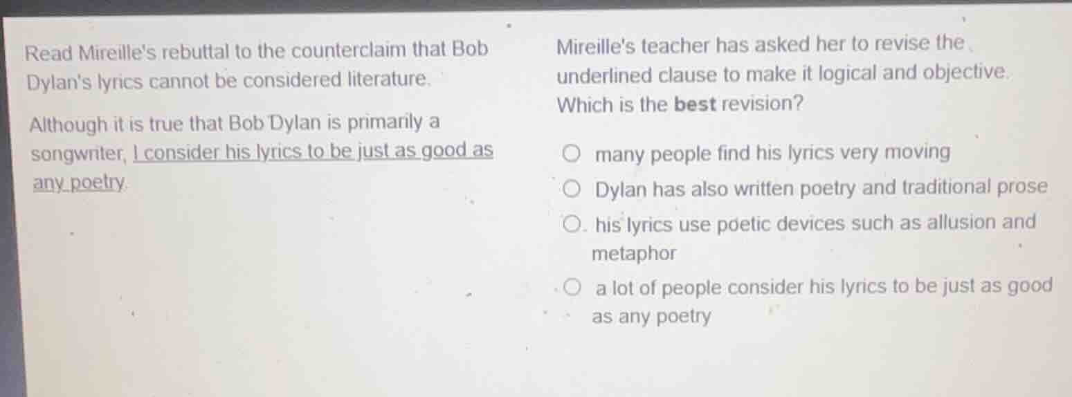 read mireilles rebuttal to the counterclaim that bob dylans lyrics cann…