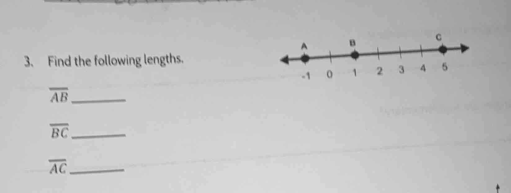 3. find the following lengths. \\(\\overline{ab}\\) ______ \\(\\overlin…