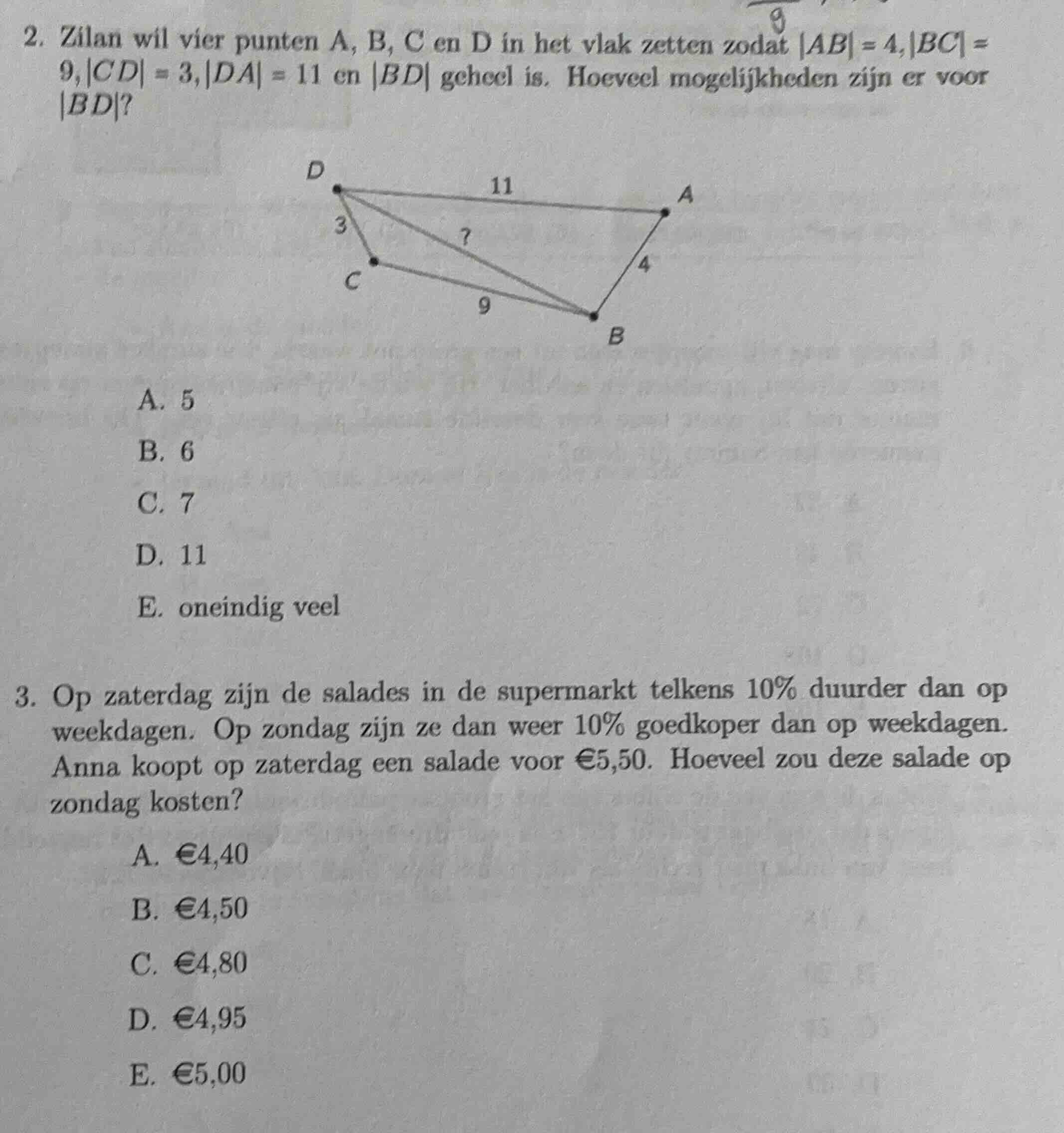 2. zilan wil vier punten a, b, c en d in het vlak zetten zodat |ab| = 4…