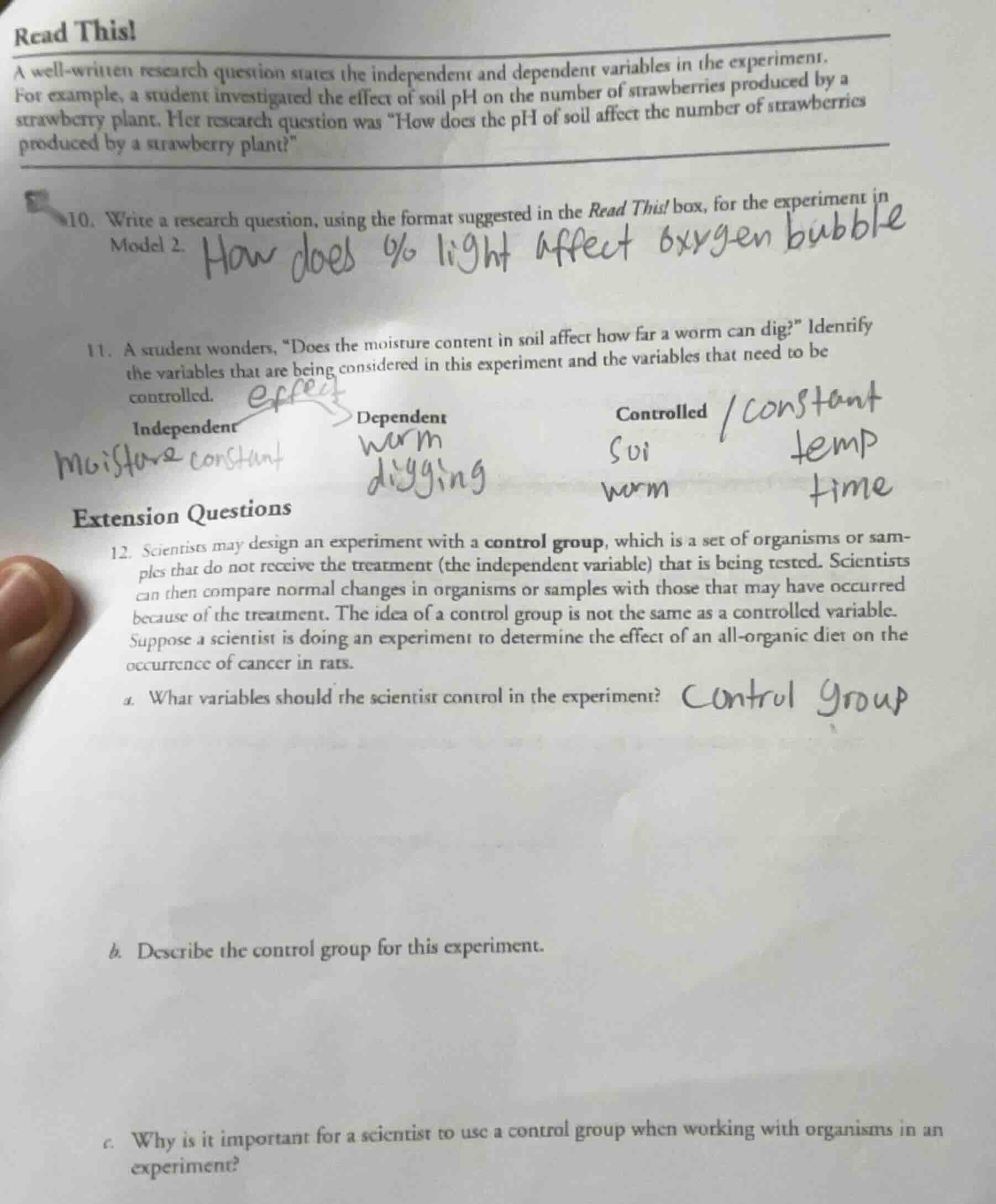 read this! a well - written research question states the independent an…