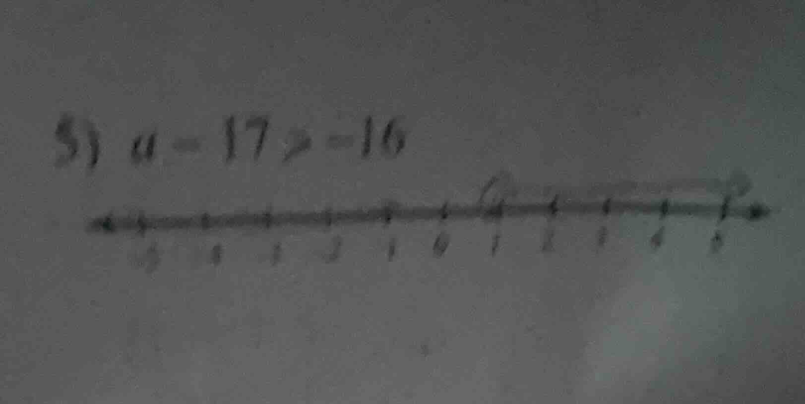 5) a - 17 ≥ -16
