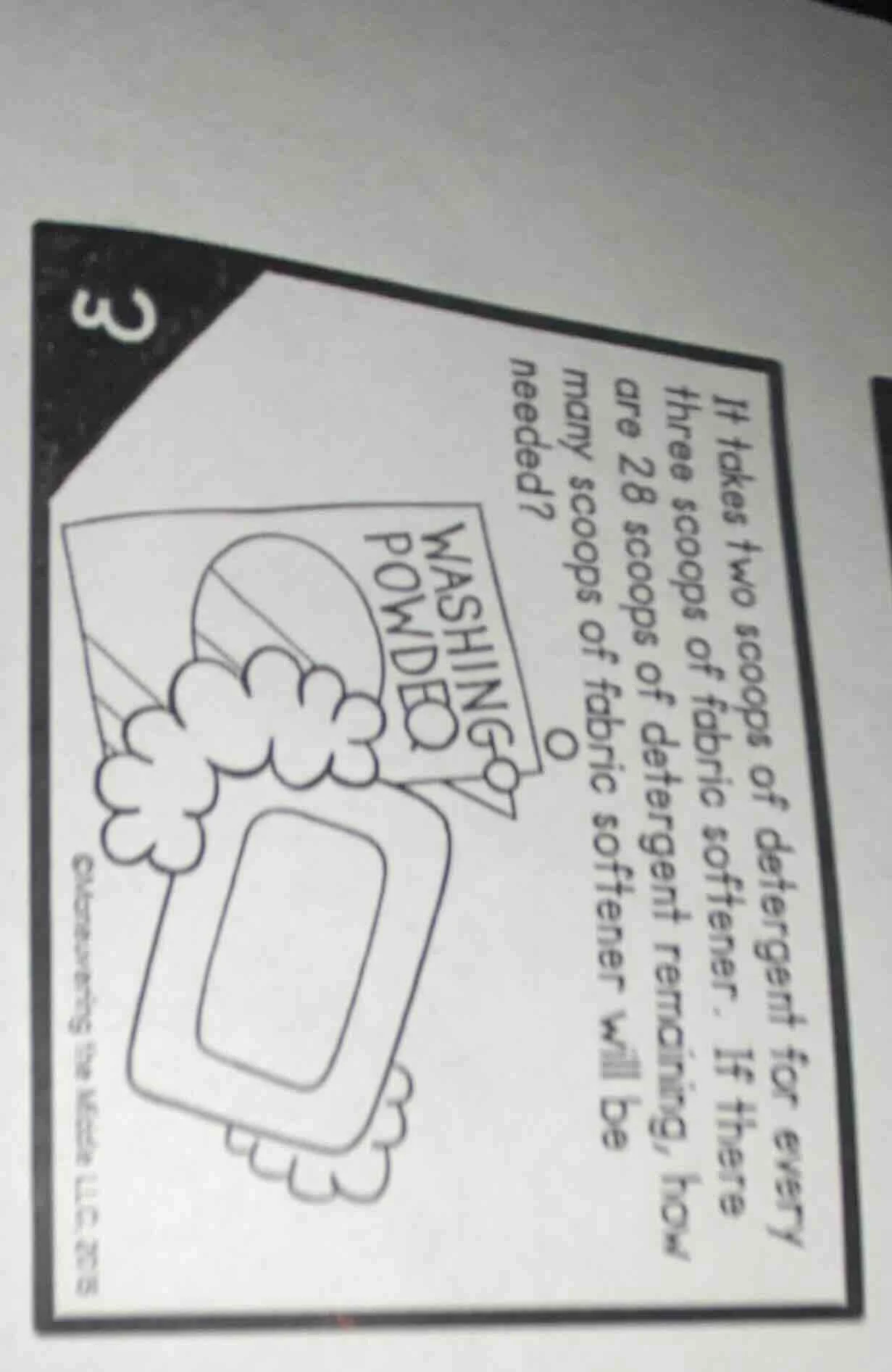 it takes two scoops of detergent for every three scoops of fabric softe…