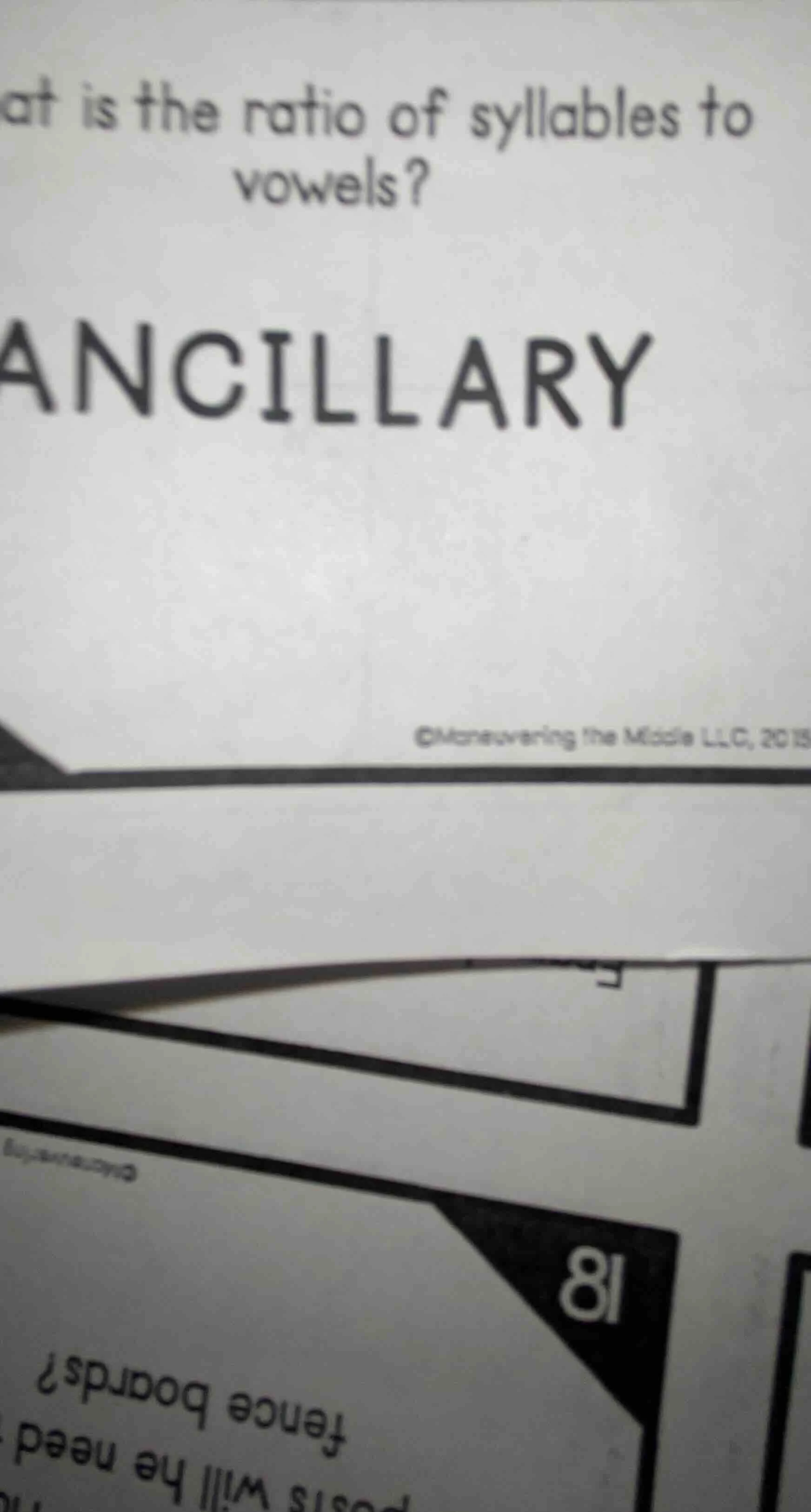 what is the ratio of syllables to vowels? ancillary