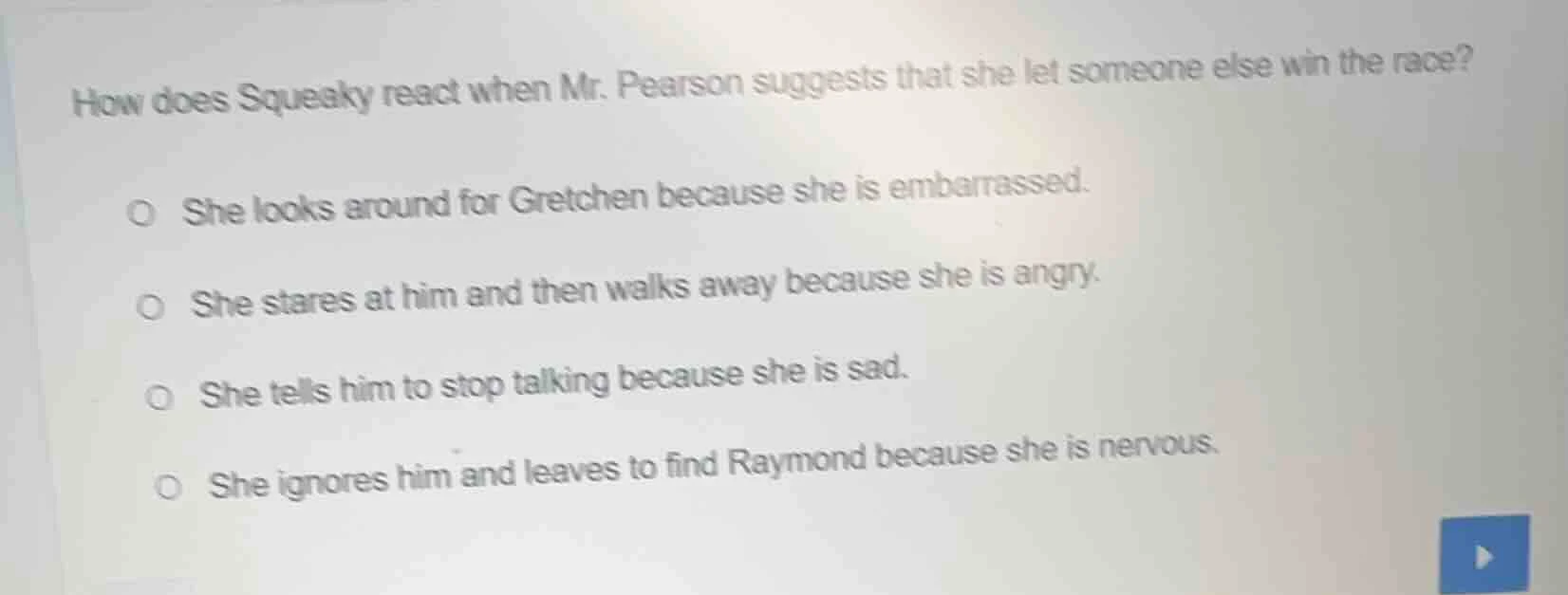 how does squeaky react when mr. pearson suggests that she let someone e…