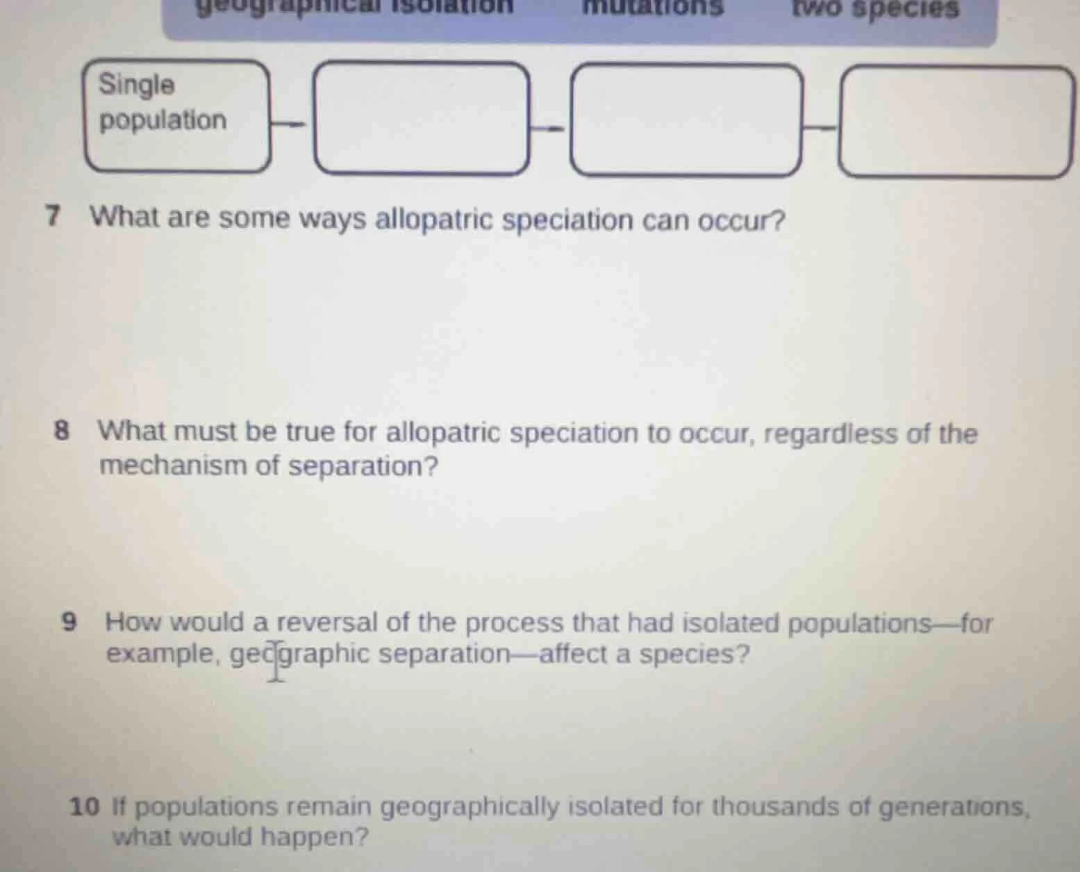 geographical isolation mutations two species single population 7 what a…