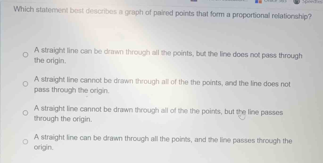which statement best describes a graph of paired points that form a pro…