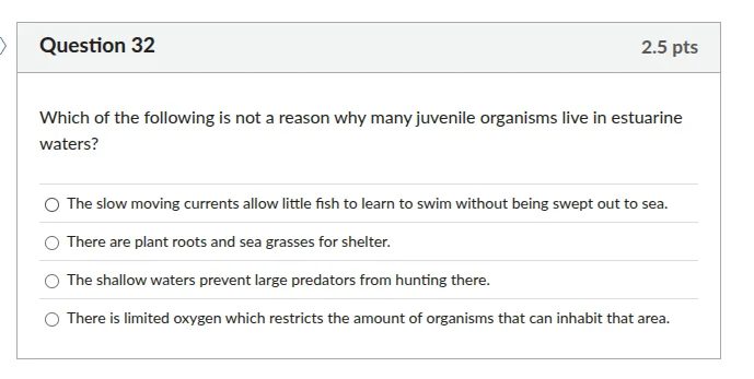 question 32 2.5 pts which of the following is not a reason why many juv…