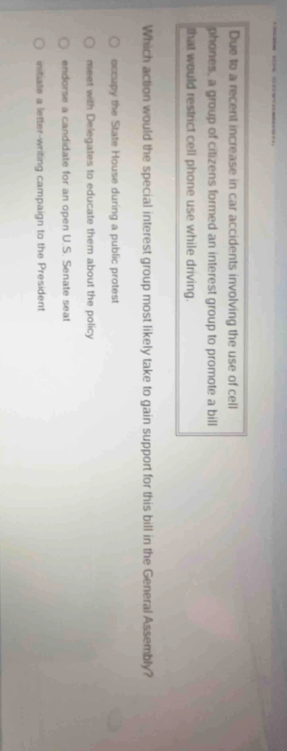 due to a recent increase in car accidents involving the use of cell pho…