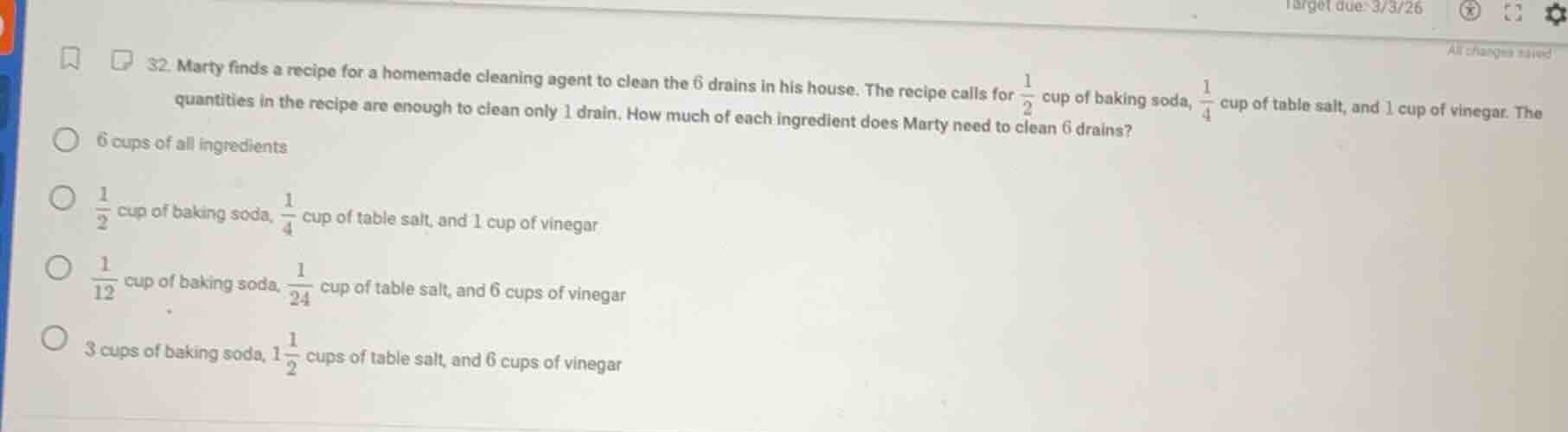 32. marty finds a recipe for a homemade cleaning agent to clean the 6 d…