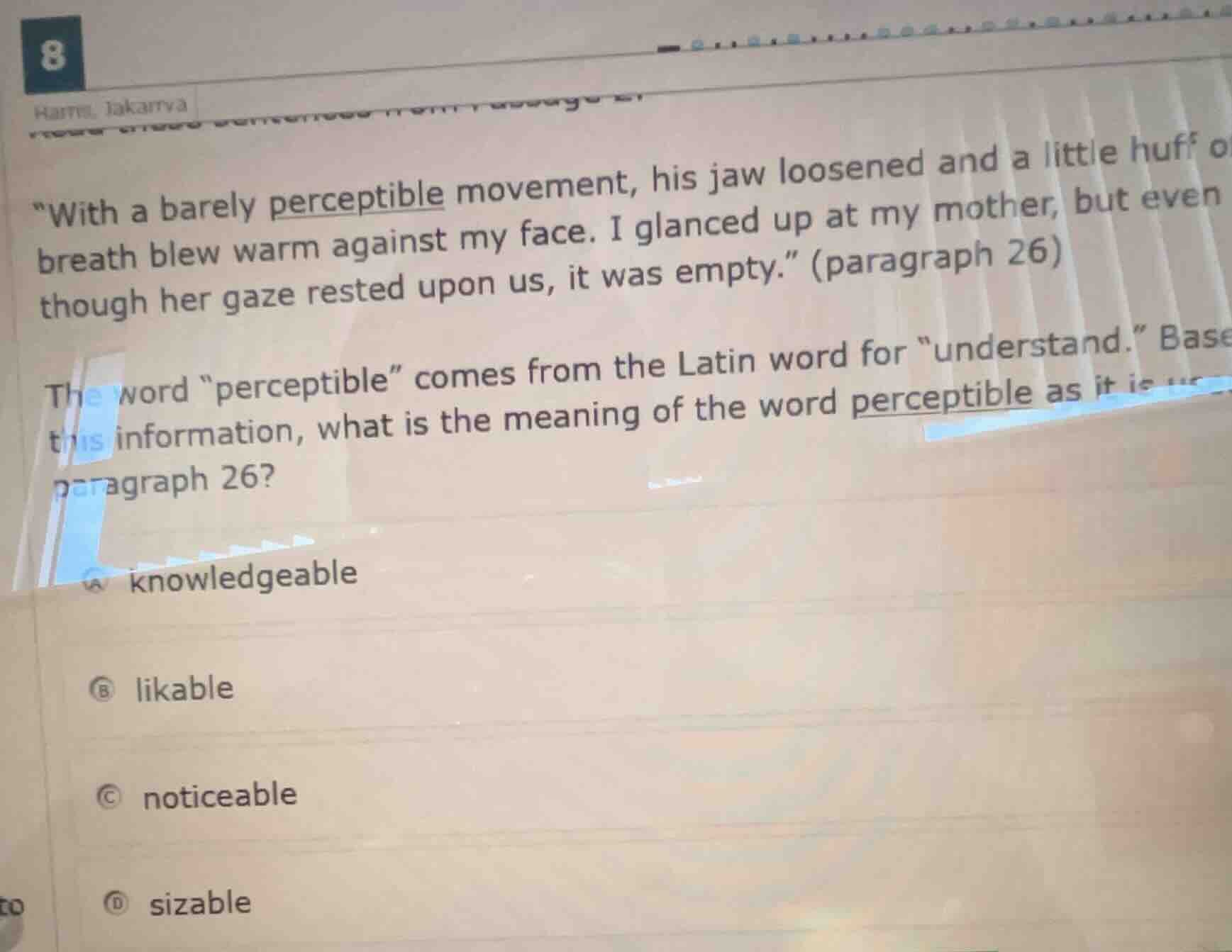8 name, lakamva \with a barely perceptible movement, his jaw loosened a…