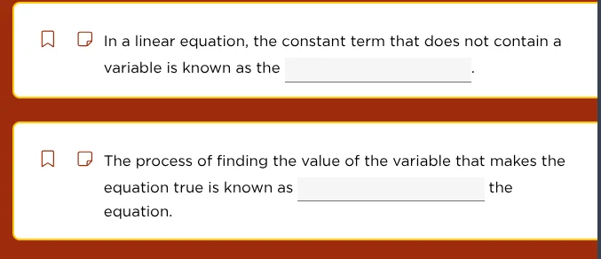 in a linear equation, the constant term that does not contain a variabl…