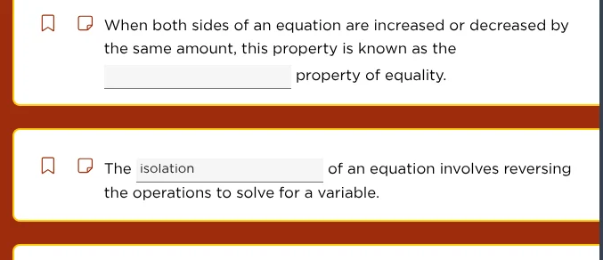 when both sides of an equation are increased or decreased by the same a…