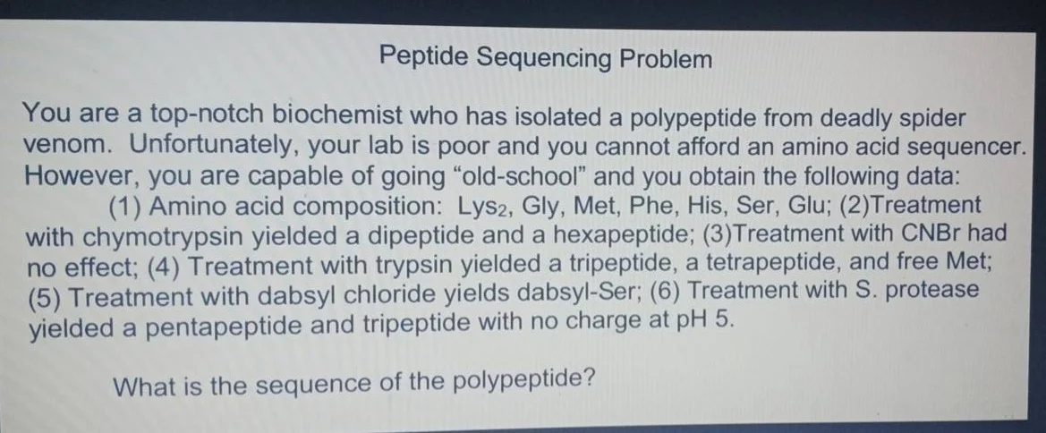 peptide sequencing problem you are a top - notch biochemist who has iso…