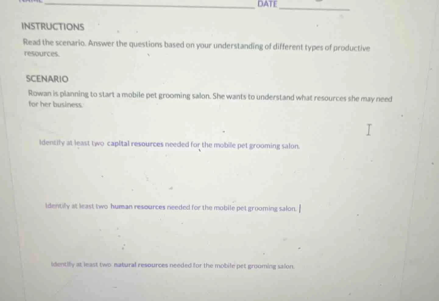 instructions read the scenario. answer the questions based on your unde…