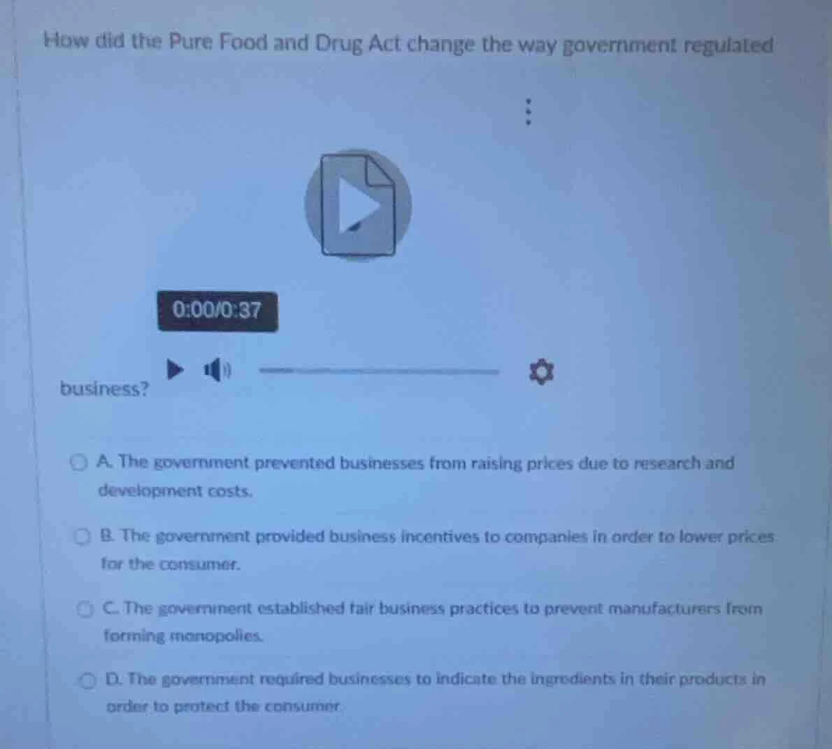 how did the pure food and drug act change the way government regulated …
