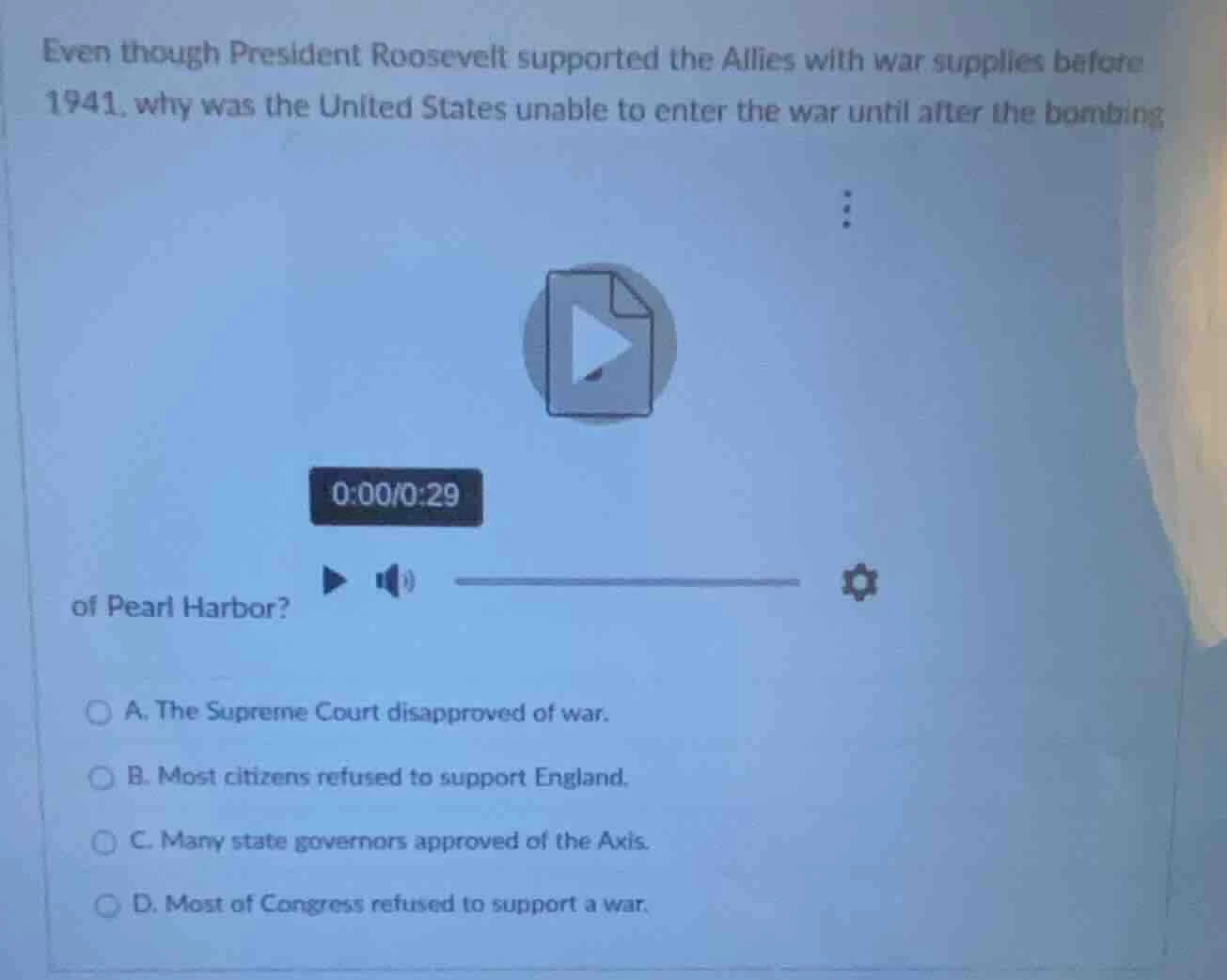 even though president roosevelt supported the allies with war supplies …