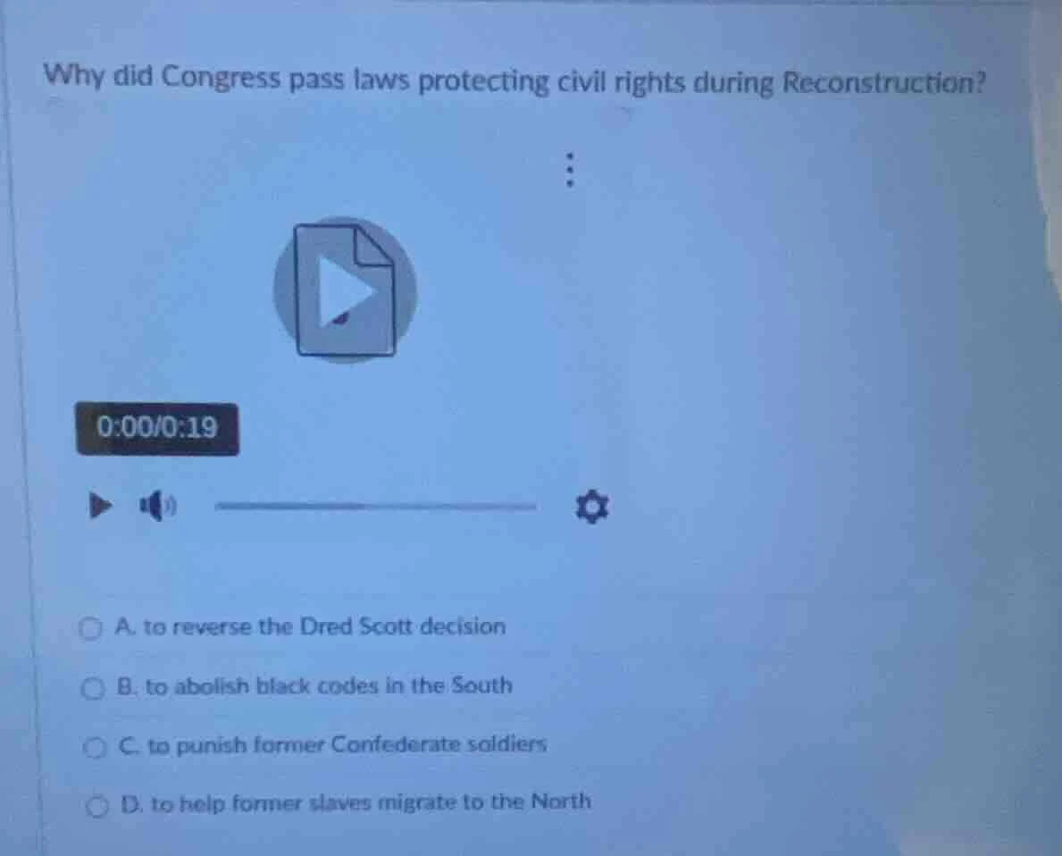why did congress pass laws protecting civil rights during reconstructio…