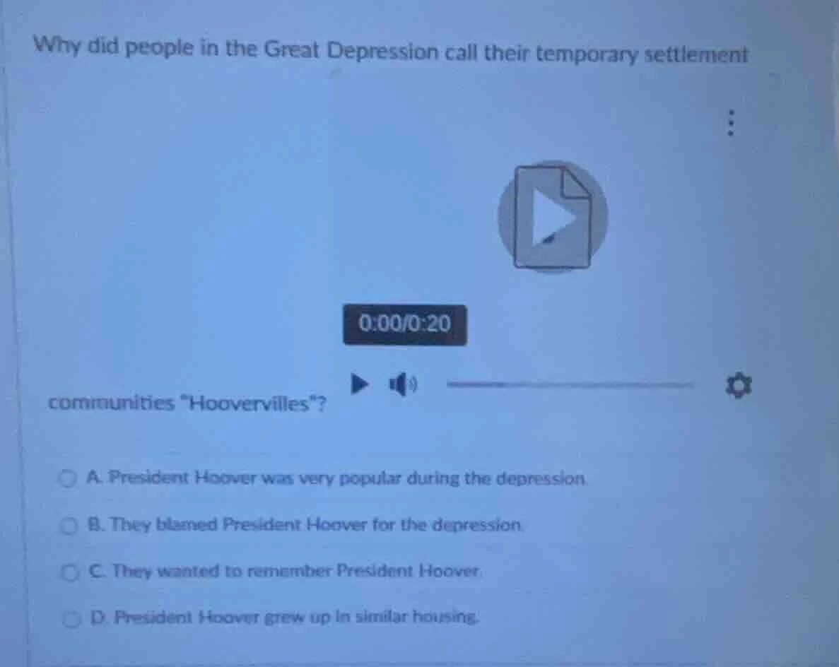 why did people in the great depression call their temporary settlement …
