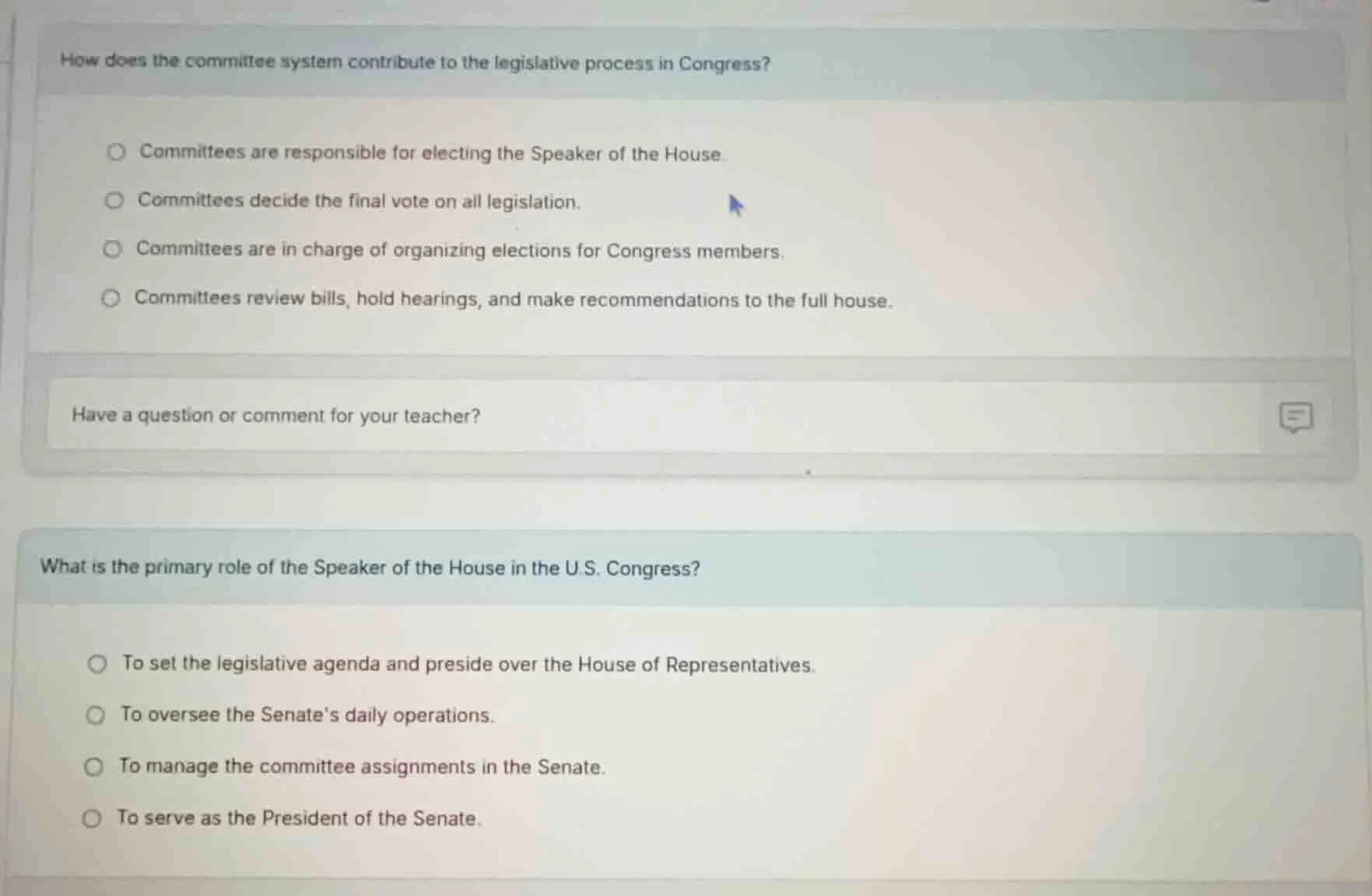 how does the committee system contribute to the legislative process in …
