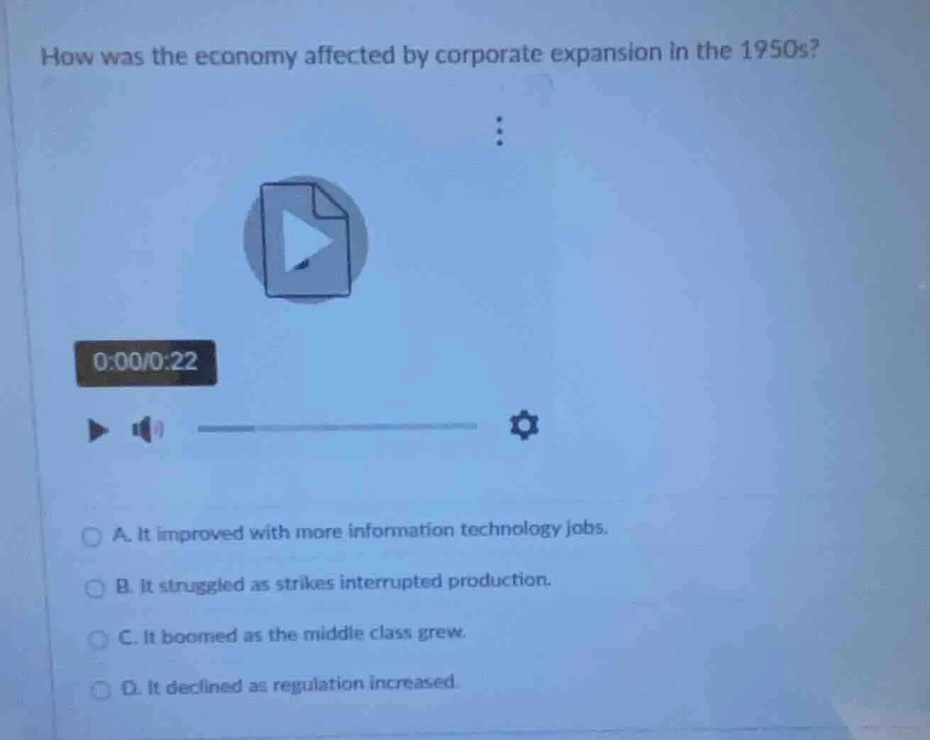 how was the economy affected by corporate expansion in the 1950s? a. it…