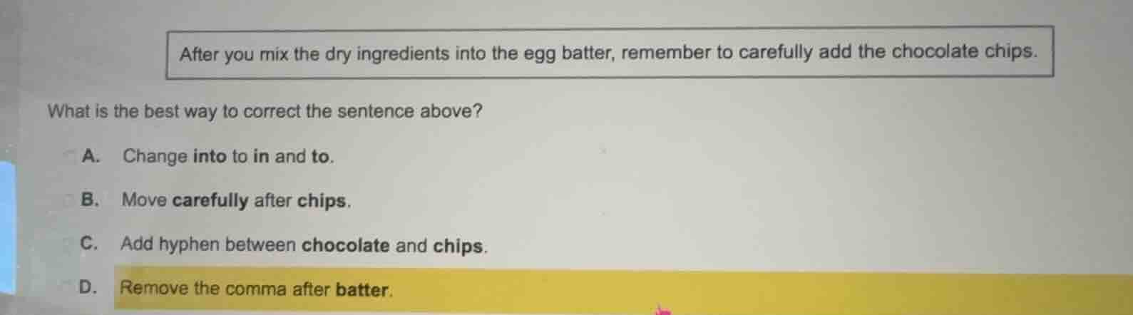 after you mix the dry ingredients into the egg batter, remember to care…