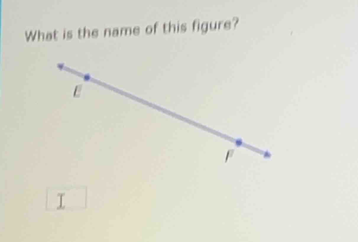 what is the name of this figure? figure of a line with points e and f, …