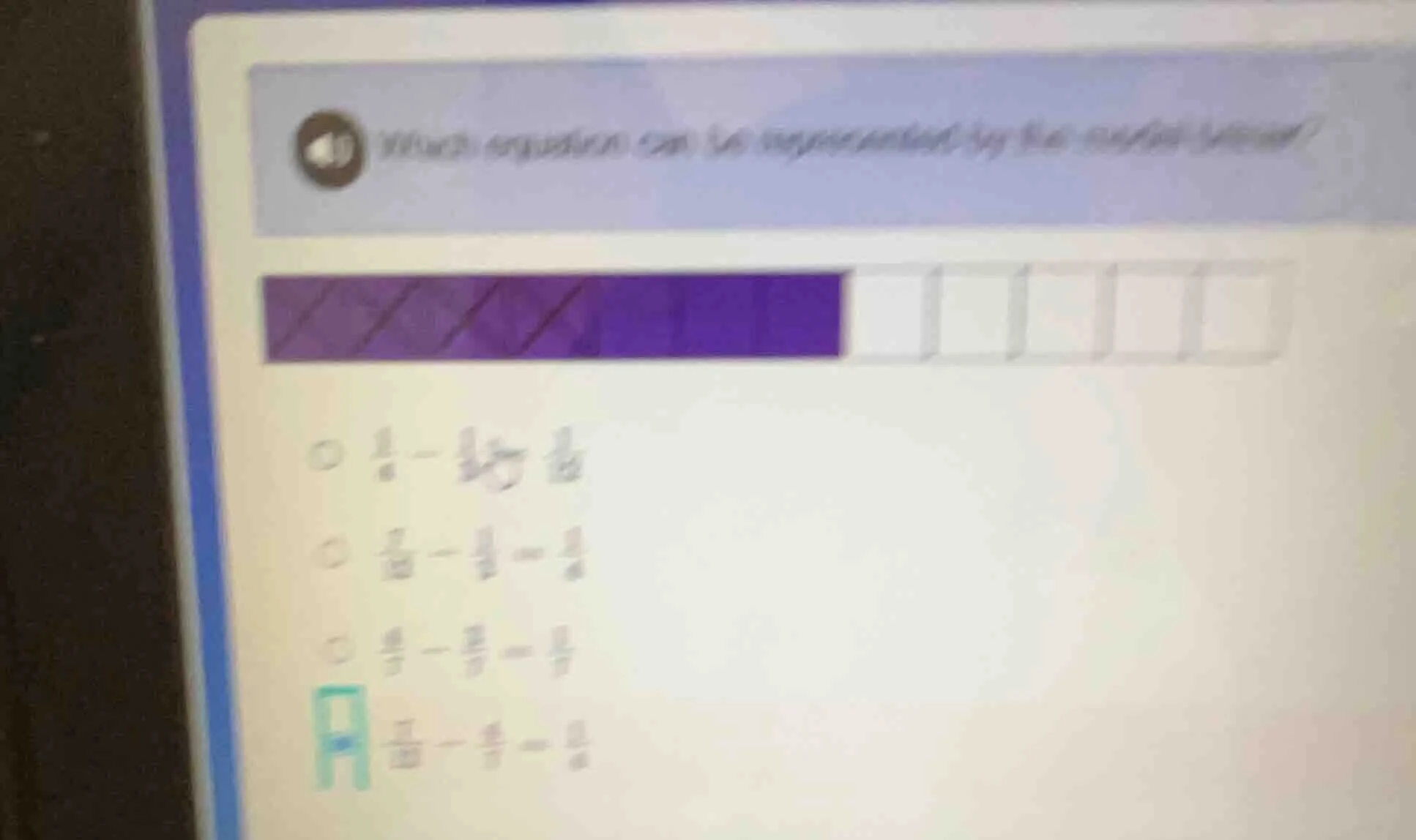 40 which equation can be represented by the model below? options: - $\f…