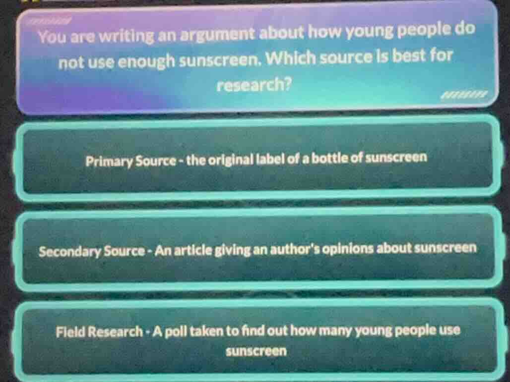 you are writing an argument about how young people do not use enough su…