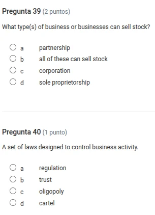 pregunta 39 (2 puntos) what type(s) of business or businesses can sell …