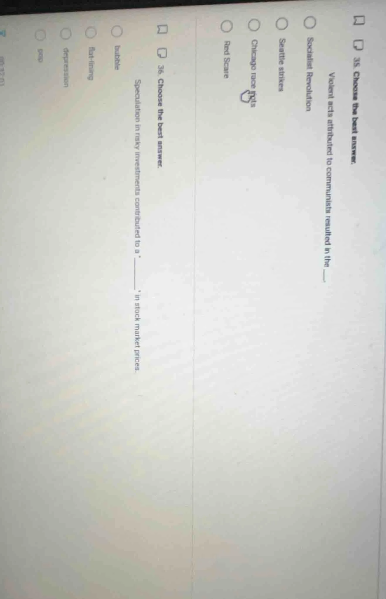 35. choose the best answer. violent acts attributed to communists resul…