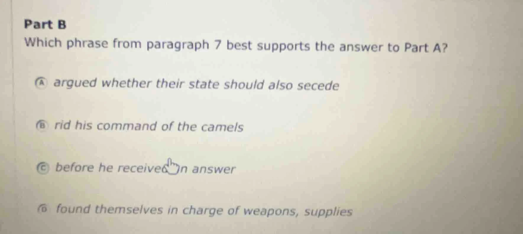part b which phrase from paragraph 7 best supports the answer to part a…