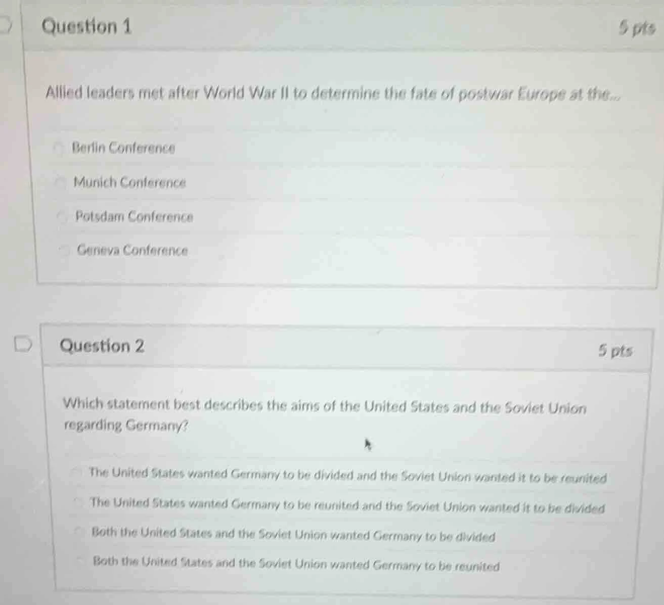 question 1 5 pts allied leaders met after world war ii to determine the…