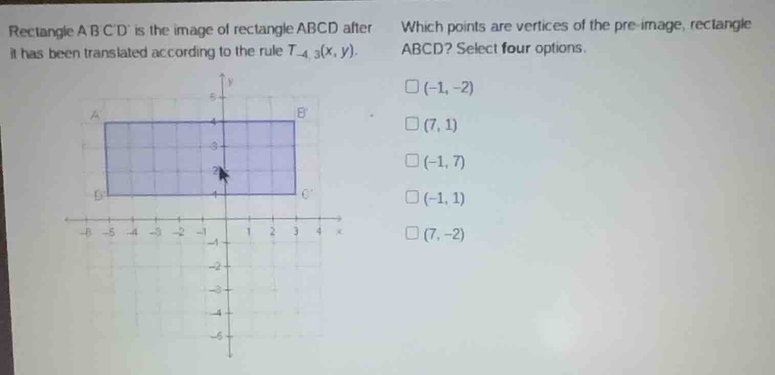 rectangle abcd is the image of rectangle abcd after it has been transla…